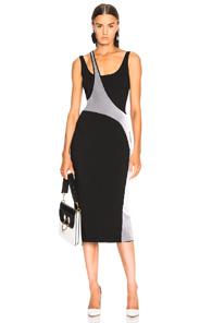 Esteban Cortazar Varsity Knit Dress In Black,white