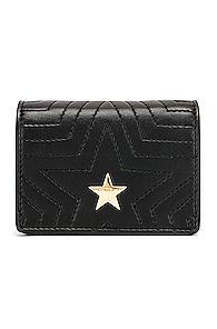 Stella Mccartney Small Flap Star Shoulder Bag In Black