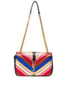 Saint Laurent Slouchy Medium Monogramme Chain Bag In Metallics,stripes,red