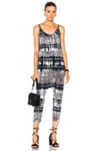 Enza Costa Drop Rise Jumpsuit In Gray,green,ombre & Tie Dye