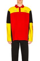 Vetements Dhl Long Sleeve Polo In Black,red,yellow