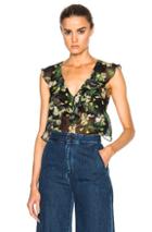 Marissa Webb Margeaux Print Top In Green,floral