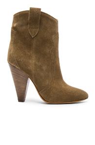 Isabel Marant Etoile Roxann Velvet Booties In Green