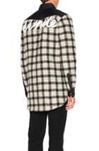Off-white Quilted Flannel Button Down In Black,white,checkered & Plaid