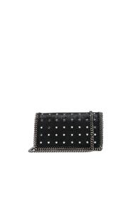 Stella Mccartney Falabella Star Print Clutch In Black