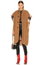 Burberry Solid Check Cape In Brown