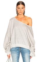 R13 Off Shoulder Patti Sweatshirt In Gray