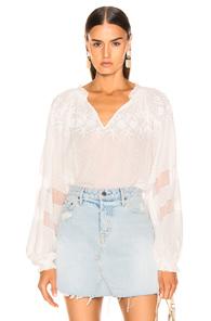 Ulla Johnson Nanon Blouse In Floral,white