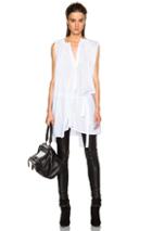 Ann Demeulemeester Pleated Poplin Tunic In White