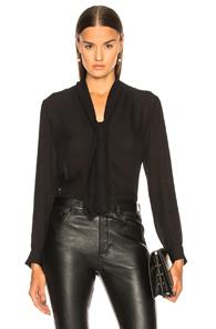 L'agence Giselle Necktie Blouse In Black