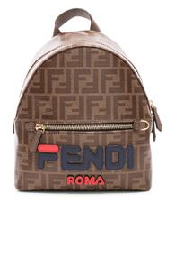 Fendi X Fila Small Logo Backpack In Brown