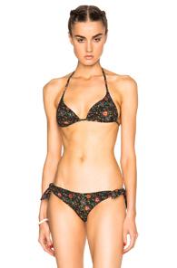 Isabel Marant Etoile Stiza Flower Bikini Top In Black,floral