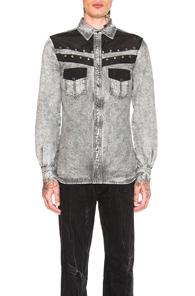 Givenchy Japanese Denim Canvas Shirt In Black