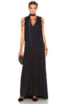 Lanvin Long Dress In Blue,black