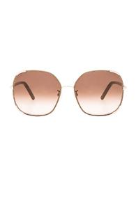 Chloe Square Nerine Sunglasses In Metallics,green