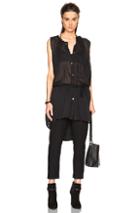 Ann Demeulemeester Sheer Pleated Tunic In Black