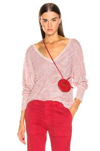 Nili Lotan Maggie Sweater In Red,stripes,white