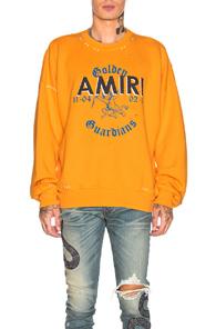 Amiri Team Oversized Crew Neck In Yellow