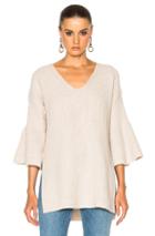 Derek Lam 10 Crosby V Neck Bell Sleeve Sweater In Neutrals