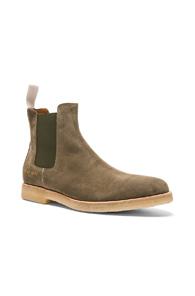 Common Projects Suede Chelsea Boots In Green