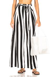 We Are Leone Luke Trousers In Black,stripes,white
