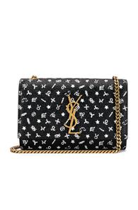 Saint Laurent Small Kate Zodiac Chain Bag In Abstract,black