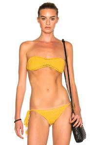She Made Me Laharia Bandeau Bikini Top In Yellow
