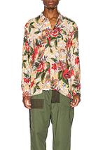 Engineered Garments Classic Shirt In Floral,pink,yellow
