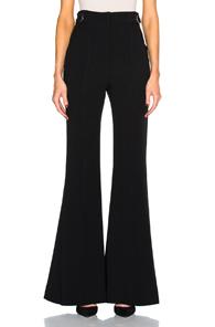 Proenza Schouler Stretch Wool Flared Pants In Black