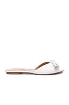 Aquazzura Leather Wild Slide Sandals In White