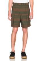 Kolor Striped Shorts In Brown,stripes
