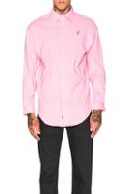 Alexander Wang Corduroy Casual Shirt In Pink,neon