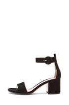 Gianvito Rossi Ankle Strap Suede Heels In Black
