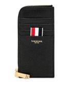 Thom Browne Pebble Grain Half-zip Wallet In Black