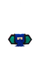 Balmain Killari Clutch In Green,blue,pink