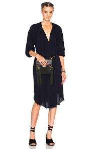 Raquel Allegra Shirred Dress In Blue