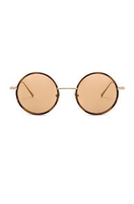 Acne Studios Scientist Sunglasses In Brown,animal Print