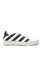 Off-white Classic Diagonals Leather Sneakers In White,stripes,black