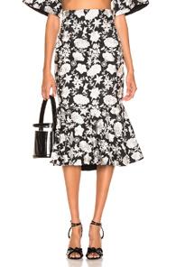 Alexis Reece Skirt In Black,floral,white