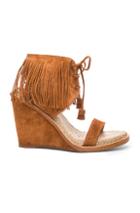Paul Andrew Suede Shantou Wedges In Brown