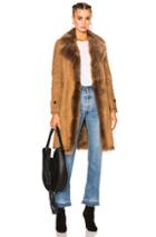 Burberry London Shearling Coat In Brown,neutrals