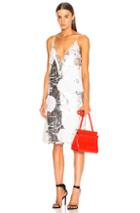 Calvin Klein 205w39nyc Flower Print Slip Dress In Abstract,metallics,white