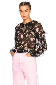 Ulla Johnson Azalea Blouse In Black,floral