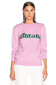 Alberta Ferretti X Alitalia Logo Sweater In Pink