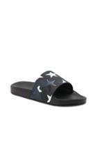 Valentino Star Slide Sandals In Geometric Print,abstract,black