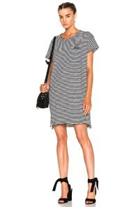 Atm Anthony Thomas Melillo Boyfriend Dress In Black,stripes