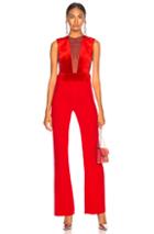 Galvan Velvet Gwyneth Jumpsuit In Red