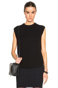 Alexander Wang Oversized Tank With Shirt Tail Hem In Black