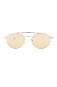 Thom Browne Round Metal Sunglasses In Metallics,green