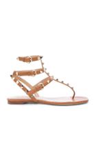 Valentino Leather Rockstud Gladiator Sandals In Neutrals